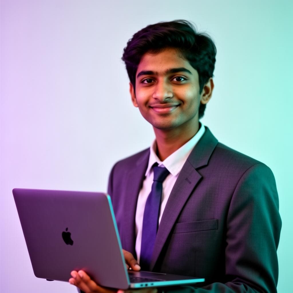 Student with laptop